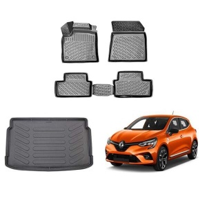 Renault Clio 5  2020+ Rizline 3D Paspas ve Bagaj Havuzu