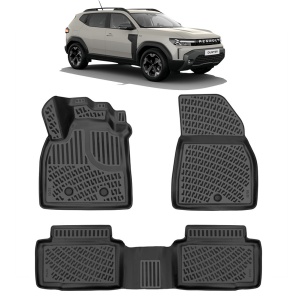 Rizline Renault Duster Eco G & E-Tech Full Hybrit 4x2 2024 Sonrası  3D Havuzlu Paspas Siyah