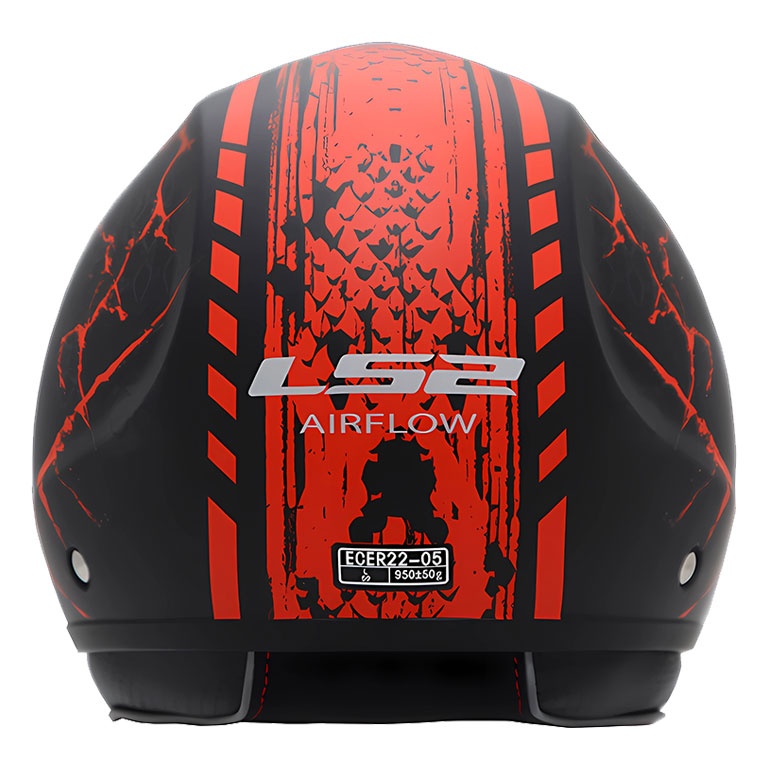 LS2 AIRFLOW SNAKE MAT SİYAH-KIRMIZI KASK S