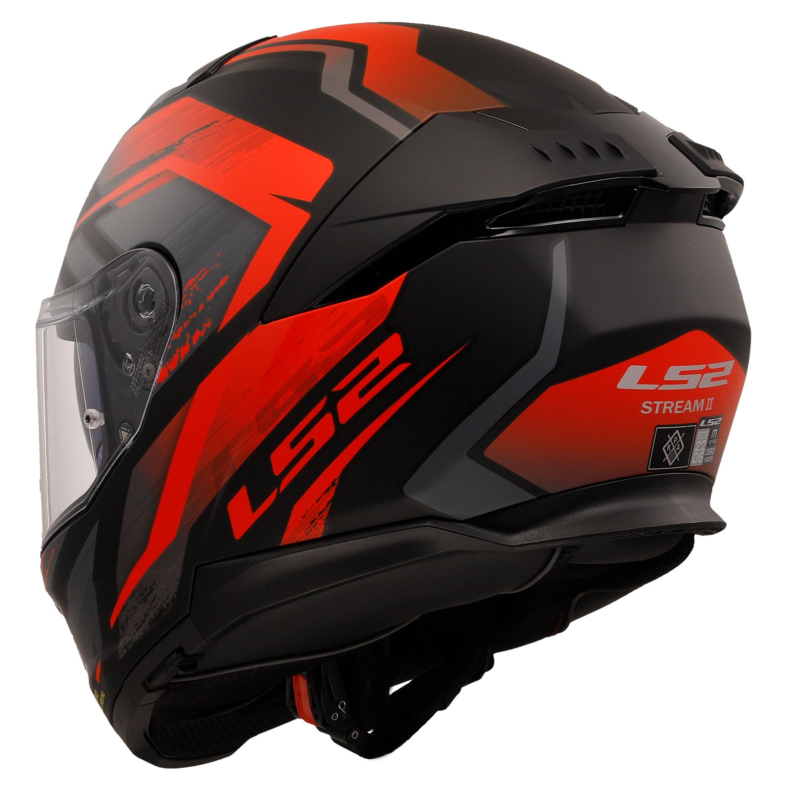 LS2 STREAM 2 FURY MAT SİYAH-GRİ-KIRMIZI KASK XL