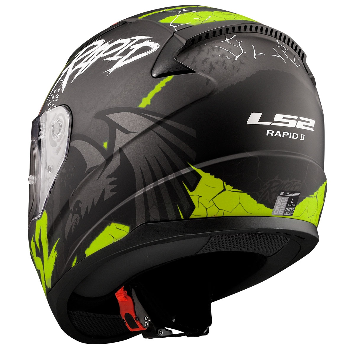 LS2 RAPID 2 RAVEN MAT SİYAH-GRİ-NEON SARI KASK XL
