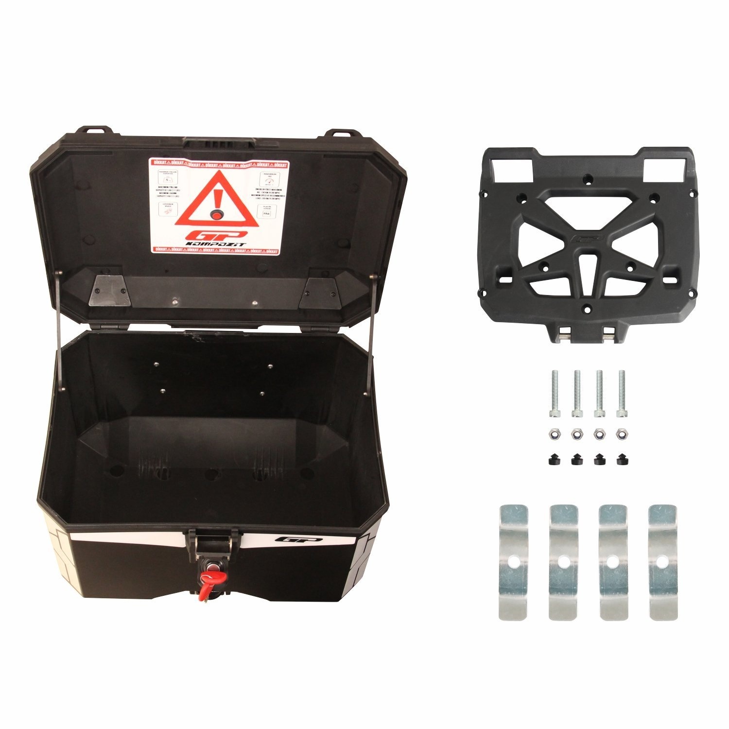 GP Kompozit Universal 45 lt Plastik Motosiklet Çantası Siyah