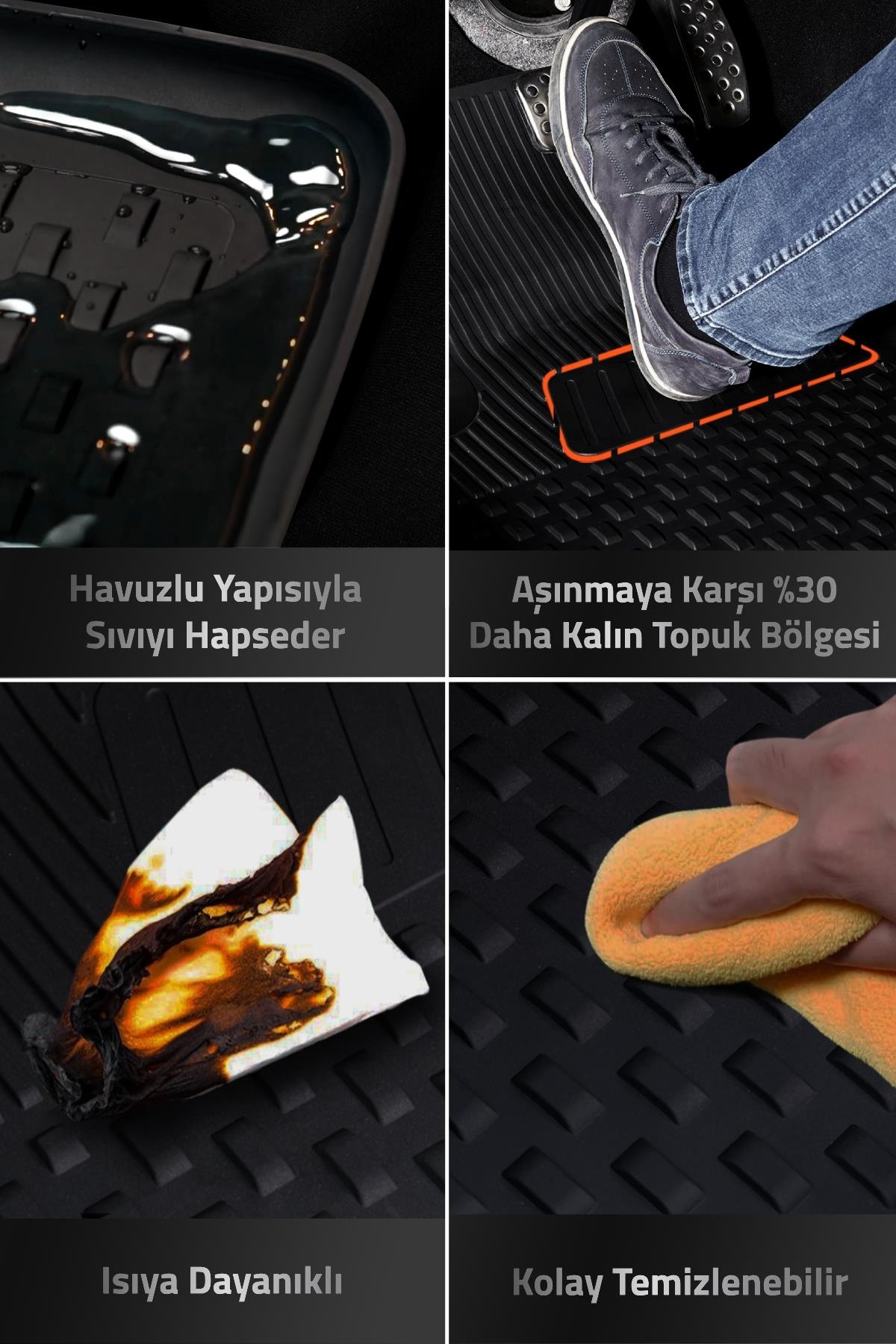 Sahler Volkswagen ID 4 2020 + 4.5D Havuzlu Paspas Siyah
