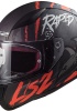 LS2 RAPID RAVEN MAT SİYAH-BEYAZ-KIRMIZI KASK XXL