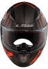 LS2 RAPID RAVEN MAT SİYAH-BEYAZ-KIRMIZI KASK XXL
