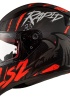 LS2 RAPID RAVEN MAT SİYAH-BEYAZ-KIRMIZI KASK XXL