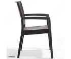 Novussi Liverno Rattan Masa Koltuk Takımı 90x150 Camlı Kahverengi