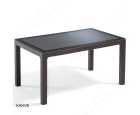 Novussi Liverno Rattan Masa Koltuk Takımı 90x150 Camlı Kahverengi