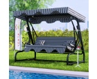 Yekta 3 Kişilik Bahçe Salıncağı Balkon Salıncağı Gri Palaska