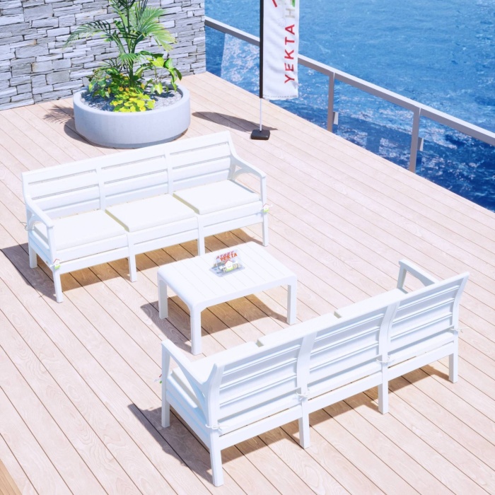 Holiday Milano Bahçe Takımı Oturma Grubu Balkon Seti Beyaz