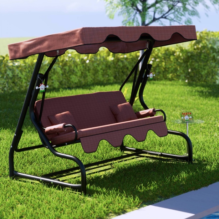 Yekta 3 Kişilik Bahçe Salıncağı Balkon Salıncağı Fethiye