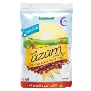 ÖĞÜTÜLMÜŞ SİYAH ÜZÜM ÇEKİRDEĞİ 100 GR