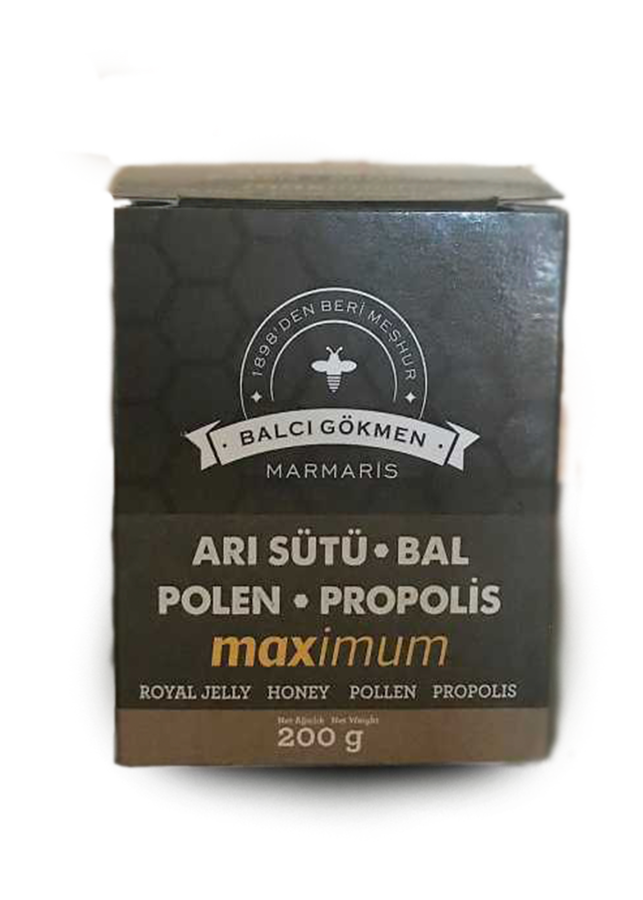 Gökmen Max (Arı Sütü + Bal + Polen + Propolis) (200 gr.)