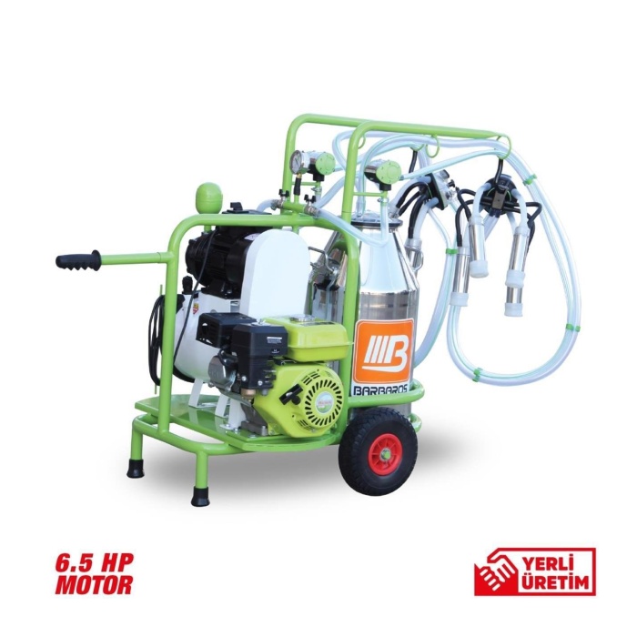 Bartech Benzinli Çift Sağım Kuru Pompa Süt Sağım Makinesi 40 Litre Alüminyum Güğüm Bartech Benzinli Çift Sağım Kuru Pompa Süt Sağım Makinesi 40 Litre Alüminyum Güğüm