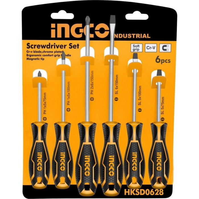 Ingco 6&#039;lı Tornavida Seti ING-HKSD0628