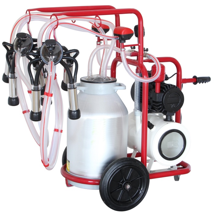 Bartech Üniversal Kuru Pompa Alüminyum Güğüm Çift Süt Sağım Makinesi 40 Litre
