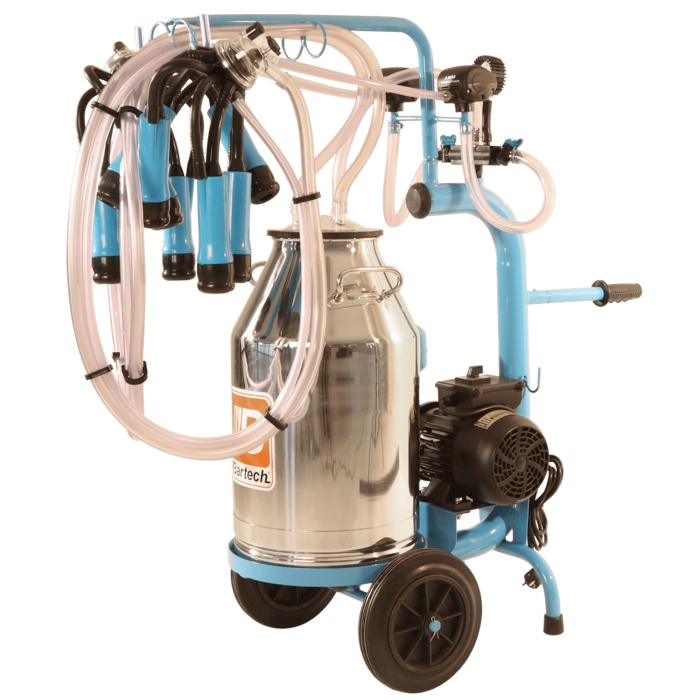 Bartech C40 Kuru Pompa Paslanmaz Güğüm Süt Sağma Makinesi 40 Litre Çift Sağım
