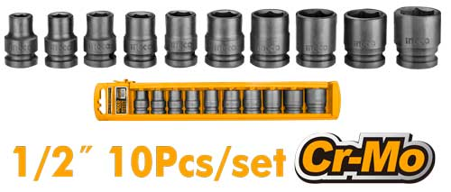 Ingco "Endüstriyel 10'lu 1/2"" Lokma Seti" ING-HKISSD12101 Balsüzen Makina