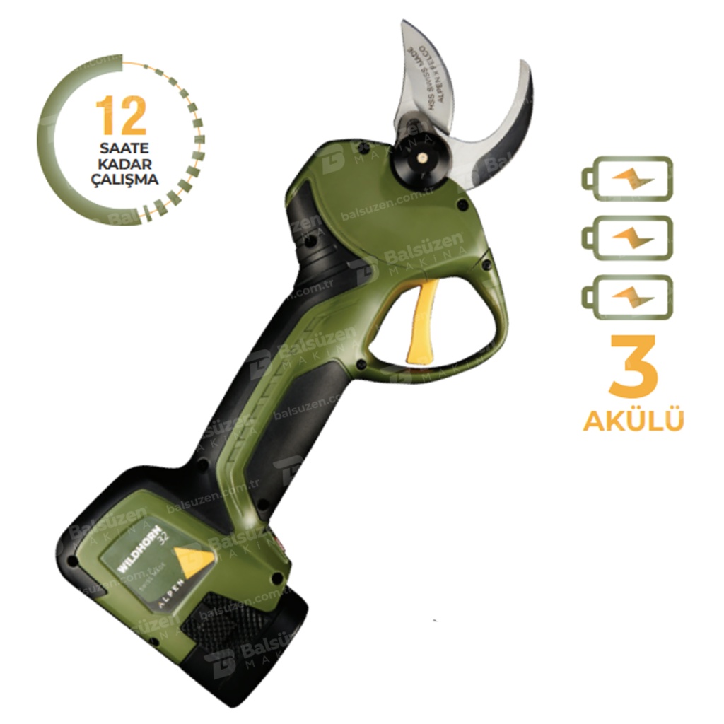 Alpen Wildhorn 32 Sensörlü 3 Akülü Budama Makası 32 mm - Balsüzen