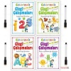 Çıkartmalı Çizgi Çalışmaları Seti Kalemli (4 Kitap)
