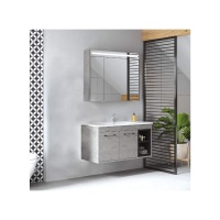 DENKO LATTE 85 CM ALT MODÜL RETRO GÜMÜŞ + SERAMİK LAVABO