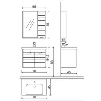 DENKO MOSTAR 70 CM ÜST MODÜL BEYAZ LEDLİ