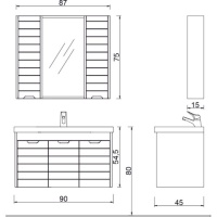 ZQDENKO MOSTAR 90 CM BANYO DLB ALT-UST BEYAZ