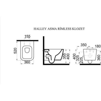 IDEVIT HALLEY  ASMA KLOZET 3204-2615+KLOZET KAPAK