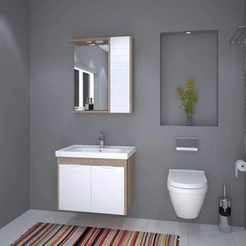 DENKO MOSTAR 70 CM ALT MODÜL BEYAZ + SERAMİK LAVABO