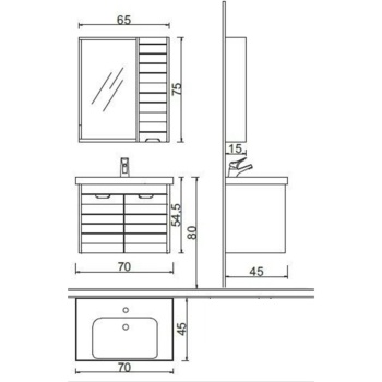 ZQDENKO MOSTAR 70 CM BANYO DLB.ALT-UST BEYAZ