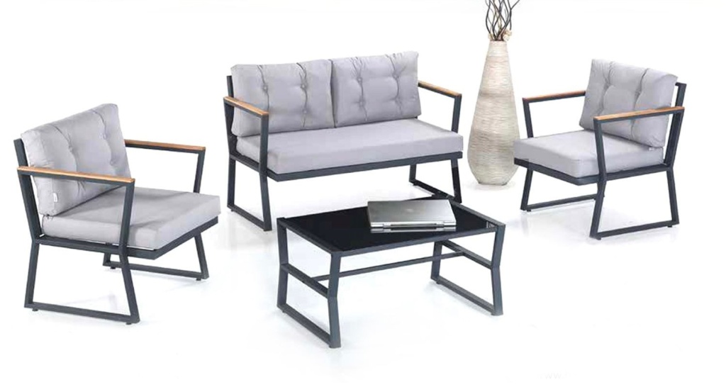 PALERMO METAL OTURMA GRUBU ANTRASİT 2+1+1+SEHPA