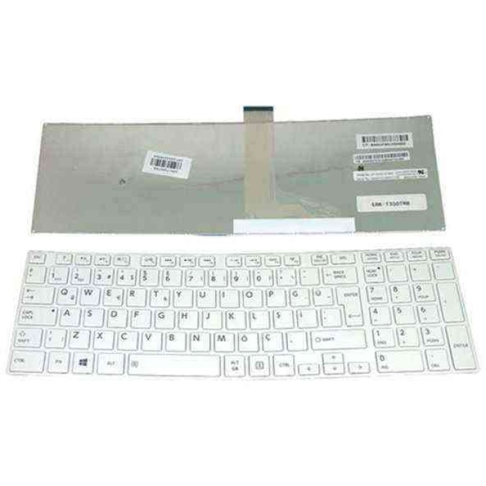 Toshiba Satellite  L850, L855, L855d, L870, L870d, C850, C855, C855d, C870, C870D, P850, P850D, P855, P855D, L870, L870D, L875, L875D Beyaz Klavye Tuş Takımı, Notebook Klavyesi