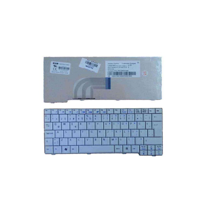 Acer Aspire One ZG5 ZG6 ZA8 ZG8 KAV10 KAV60 ZG6 531H 571 eM250 A110 A110L A150 A250 531H P531H A150 AO531H AOA110 D150 AOA150 D250 AOD150 AOD250 110l Beyaz Notebook Klavyesi