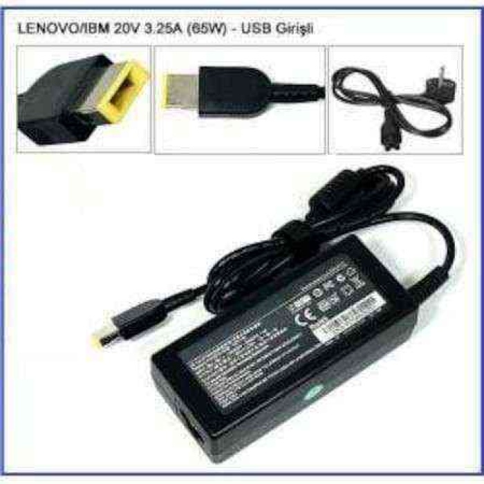 Lenovo G50 Z50 Y50 G500 Z510 S510p G505 G51020Vyoga serisi  X1 Carbon X1 Helix Yoga 11S 13 M490S E431 E531 Z501 Z505 G400 G405 G500 G505 G500S Touch S210 S310 S405 S410 S410P   3.25A 65W USB Notebook Adaptör