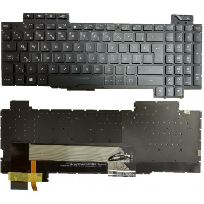 Asus Rog Strix GL703 GL503 GL503V GL503VD GL503VD-DB71 AEB9BY00010 V170146BS1 siyah RGB arkadan aydınlatmalı Klavye, Notebook Klavyesi