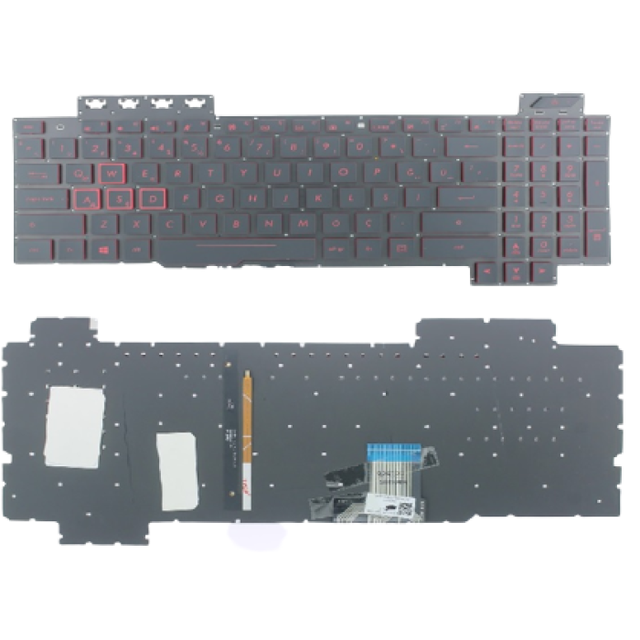 Asus Tuf Gaming FX504G-78050, FX504G, FX504GD  Siyah-Türkçe-Backlit-Kırmızı Tuş Takımı, Notebook Klavyesi