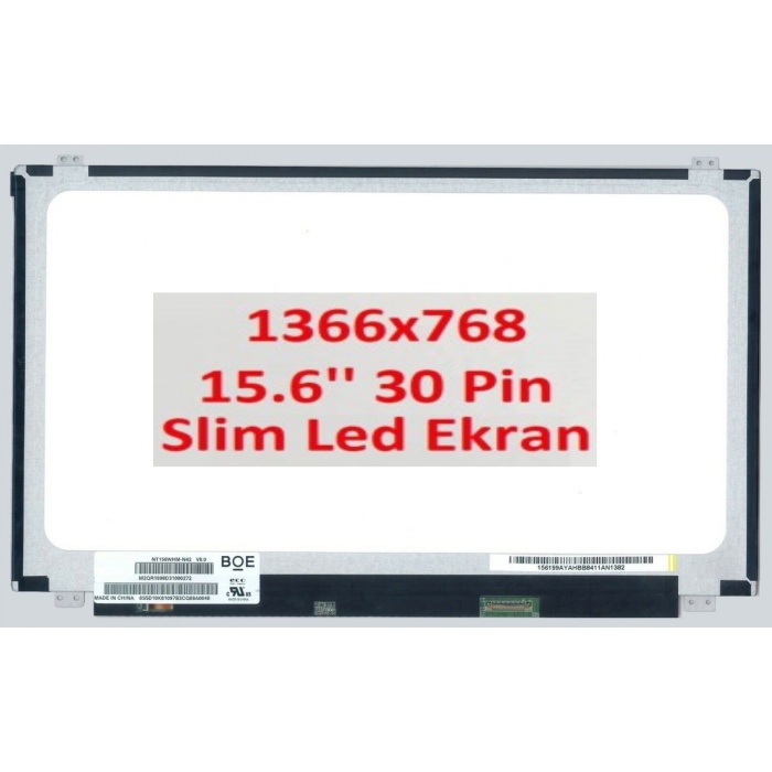 15.6 30 Pin HD BOE NT156WHM-N32 V8.0 15.6 30 Pin Slim Led Ekran Panel 1366x768 A+
