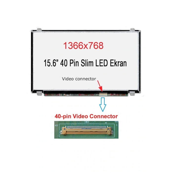 15.6 40 Pin Slim Led Ekran HD Panel 1366x768 VİDALI