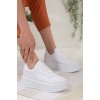 Beyaz Sneakers Yüksek Tabanlı 5 Cm Spor Ayakkabı