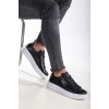 Erkek Hakiki İçi Dışı Deri Premium Sneakers Spor Ayakkabı Siyah