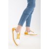 Kadın Sneakers Sarı Hakiki Deri Spor Ayakkabı