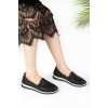 Kadın Sneakers Siyah Deri Spor