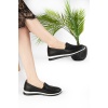 Kadın Sneakers Siyah Deri Spor