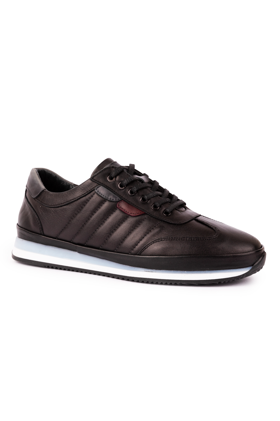 Sneakerss Ayakkabı Hakiki Deri Siyah Spor Ayakkabı