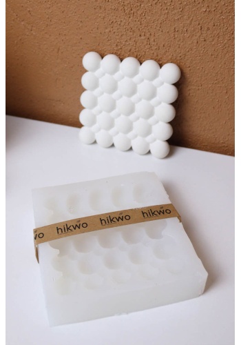 Taş Tozu Kalıbı  Bubble Kare Takı Tabağı Bardak Altlığı  Silikon Kalıp