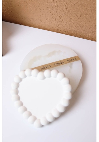 Taş Tozu Kalıbı – Dekoratif Bubble Kalp Tabak – Silikon Kalıp