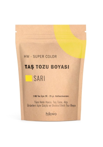 HW - Toz Boya - Taş Tozu Boyası - Hobi Harcı Boyası - Mum Boyası - Sarı