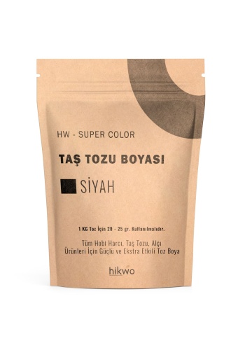 HW - Toz Boya - Taş Tozu Boyası - Hobi Harcı Boyası - Mum Boyası - Siyah