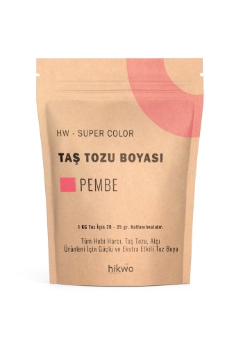 HW - Toz Boya - Taş Tozu Boyası - Hobi Harcı Boyası - Mum Boyası - Pembe