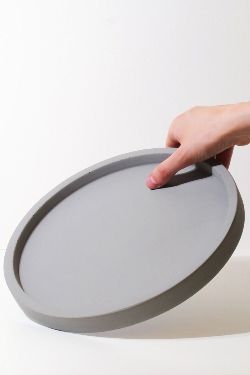 Yuvarlak Mermer Desen Sunum Tepsisi